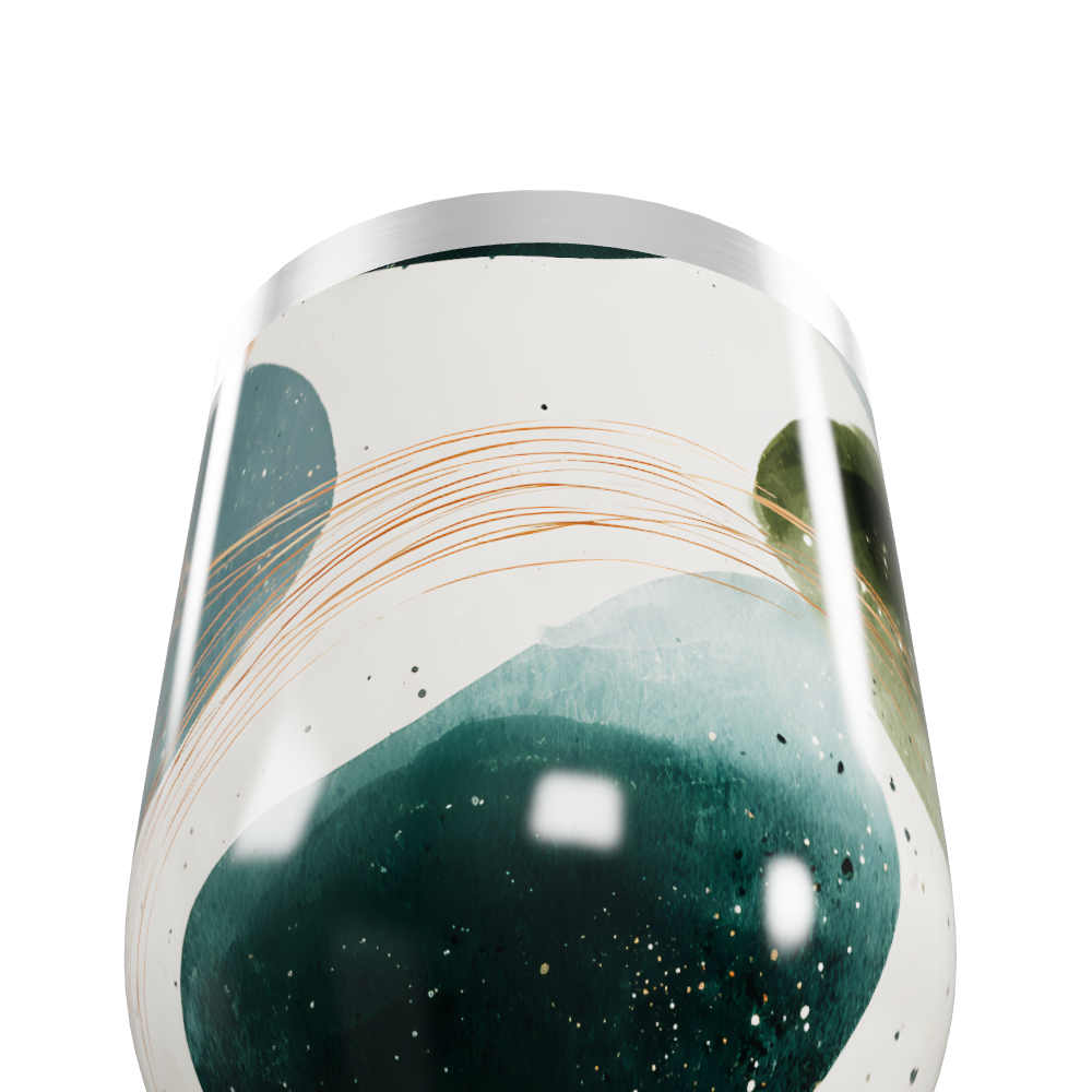 Copo Térmico Slim - Verde Abstrato Aço Inox