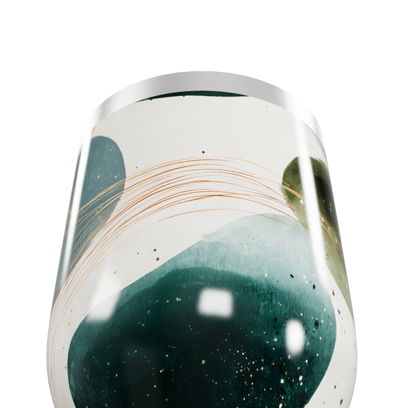 Copo Térmico Slim - Verde Abstrato Aço Inox