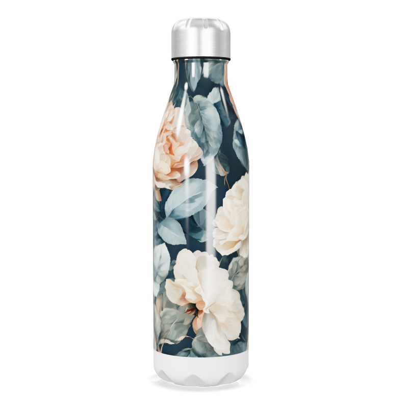 Garrafa Inox - Floral Azul Bege