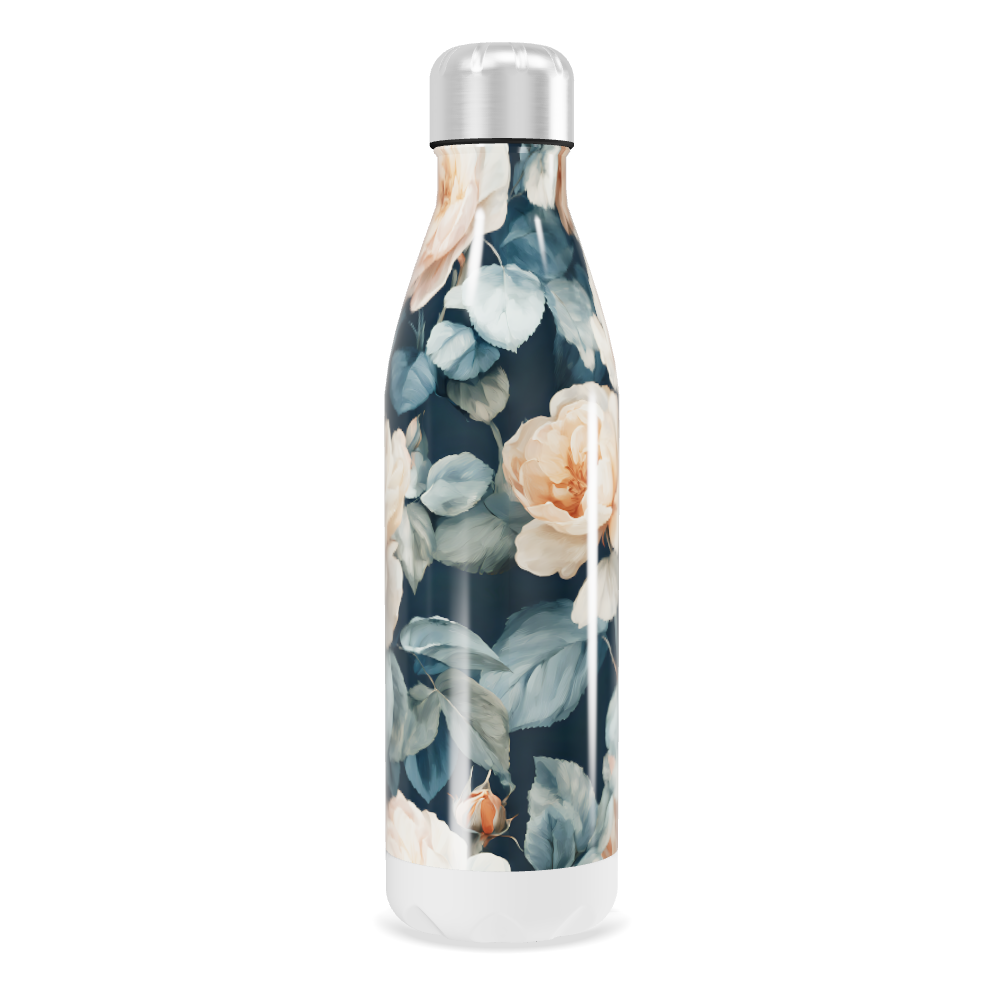 Garrafa Inox - Floral Azul Bege