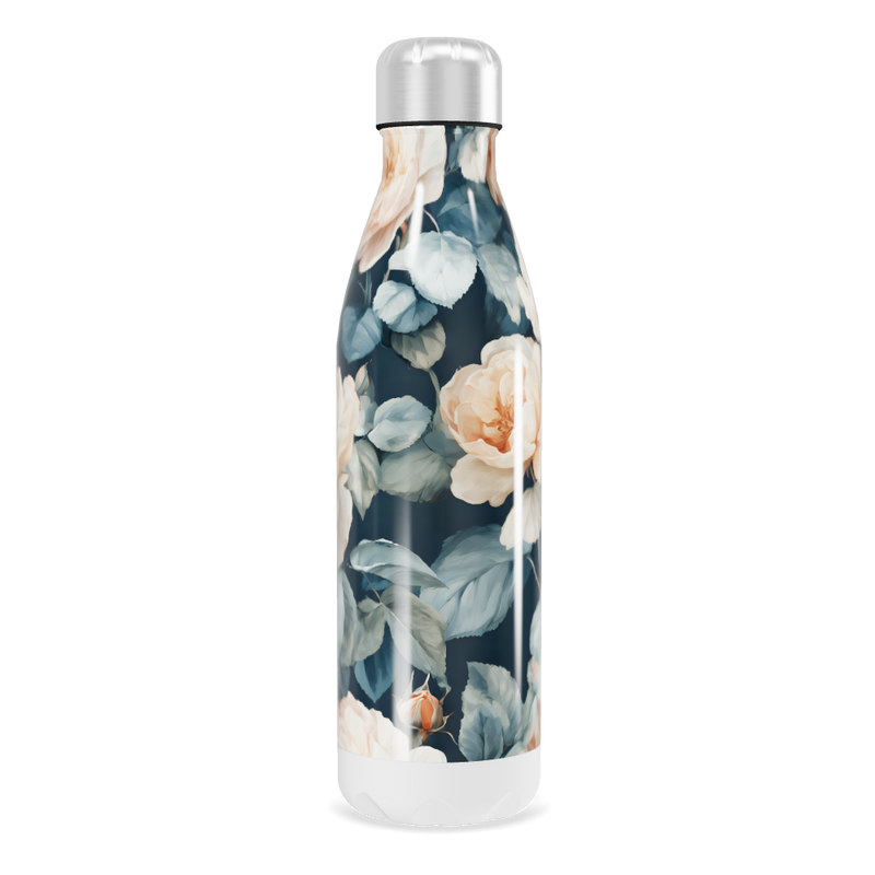 Garrafa Inox - Floral Azul Bege