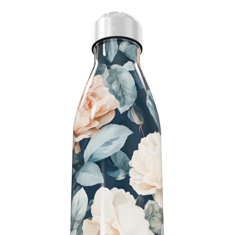 Garrafa Inox - Floral Azul Bege
