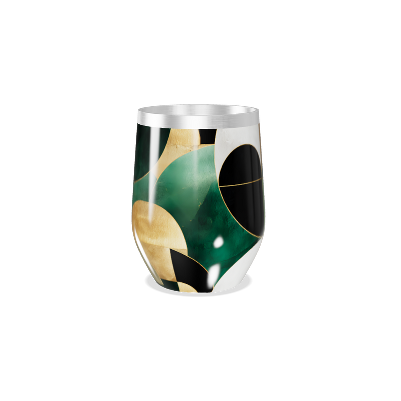 Copo Térmico Slim - Folhas Douradas e Verdes