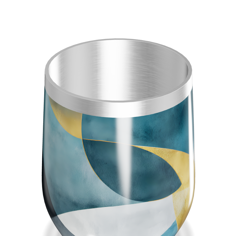 Copo Térmico Slim - Abstrato Azul Dourado