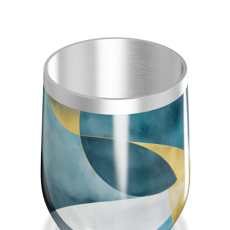 Copo Térmico Slim - Abstrato Azul Dourado