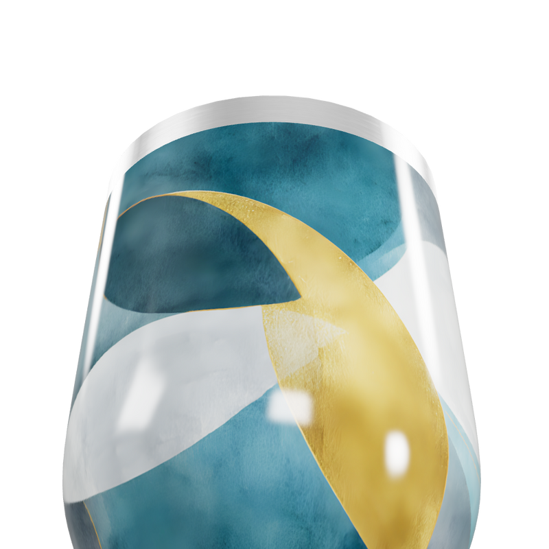 Copo Térmico Slim - Abstrato Azul Dourado