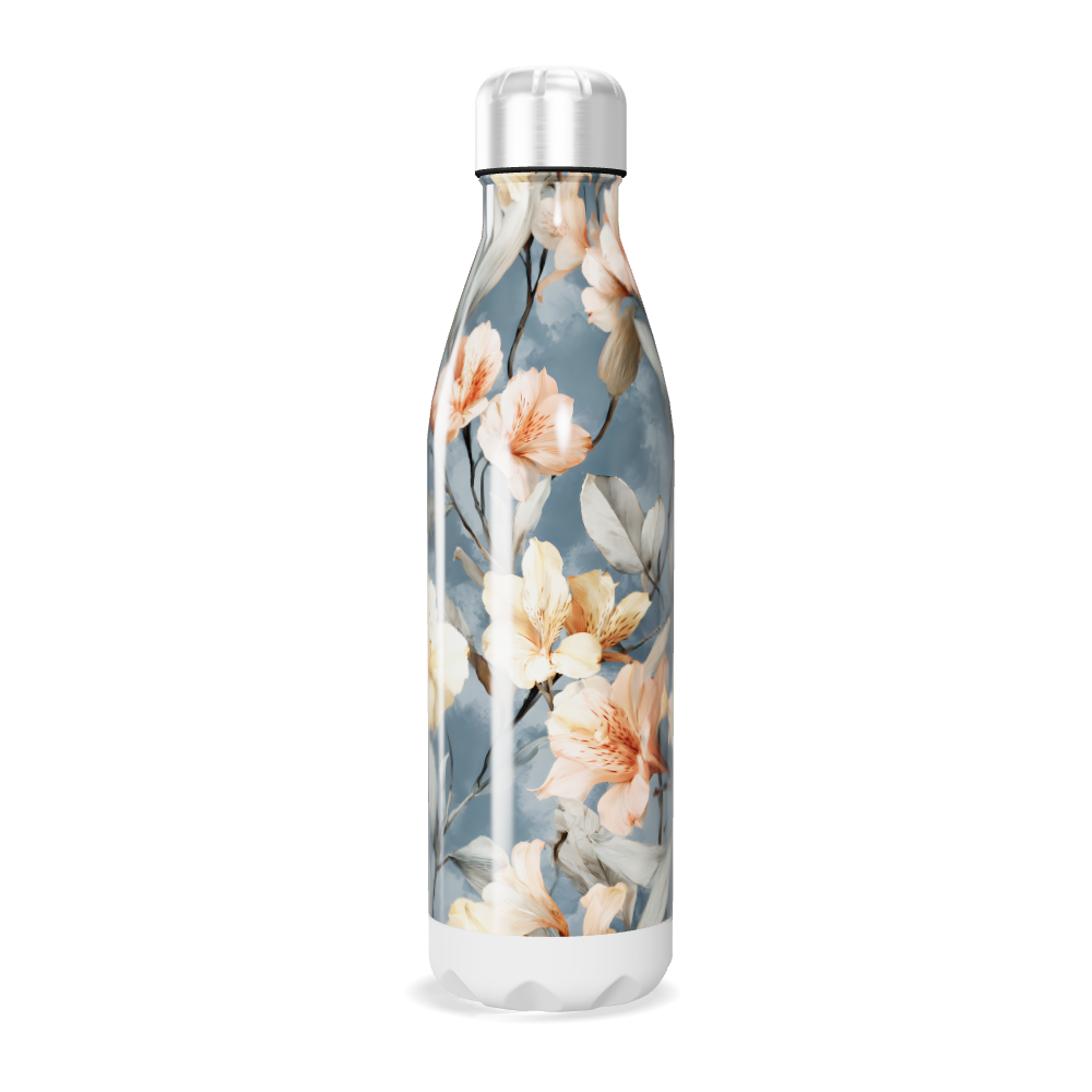 Garrafa Inox - Floral azul 500ml