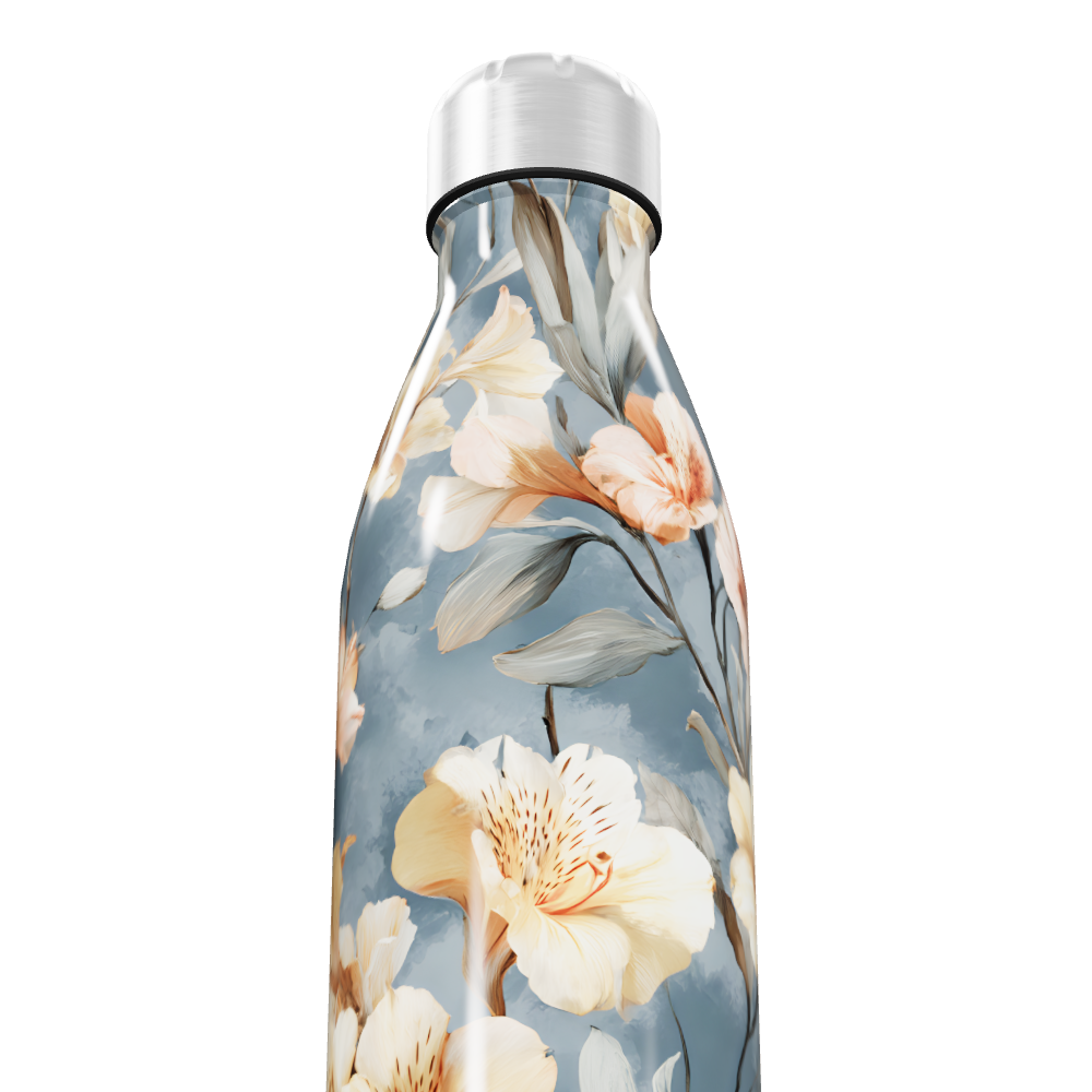 Garrafa Inox - Floral azul 500ml