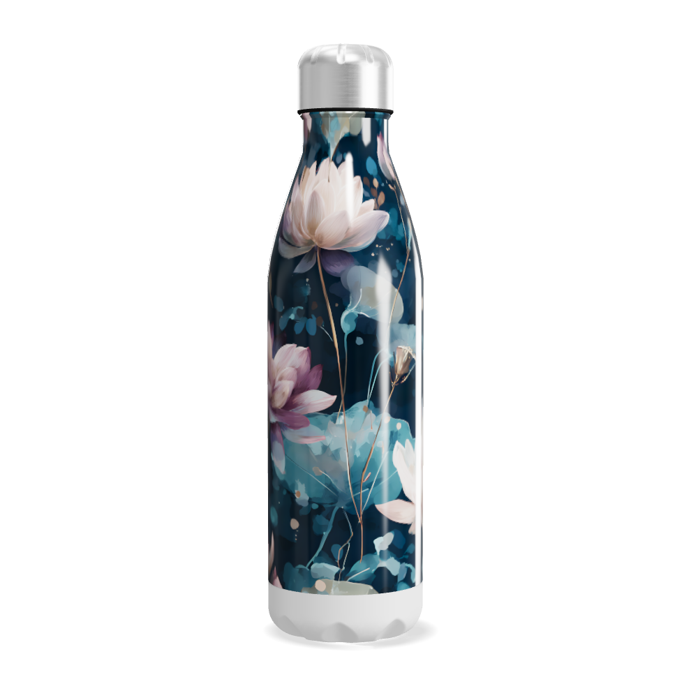 Garrafa Inox - Floral Azul