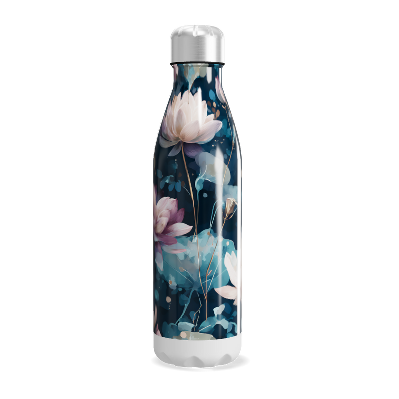 Garrafa Inox - Floral Azul