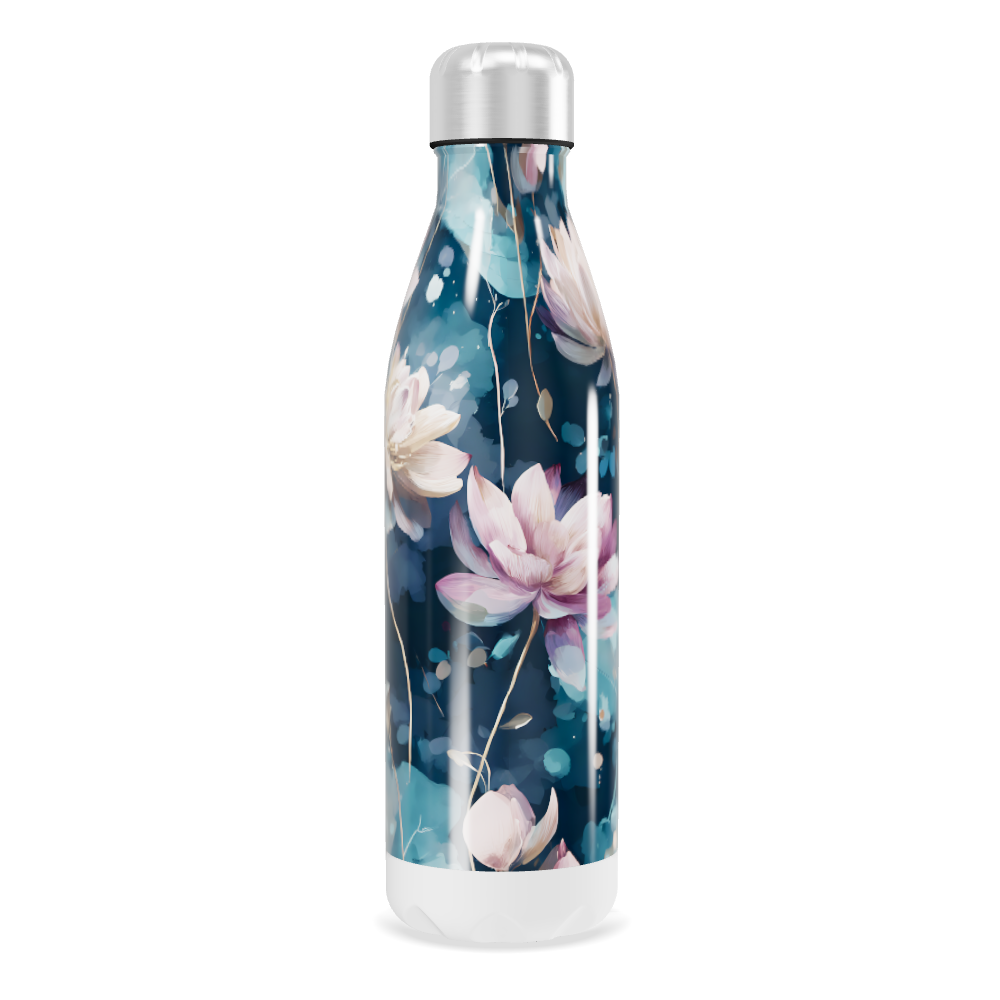 Garrafa Inox - Floral Azul