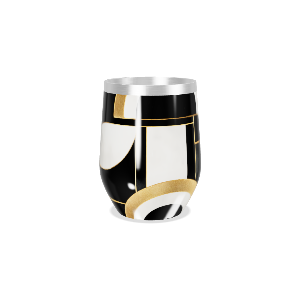 Copo Térmico Slim - Preto e Dourado Abstrato