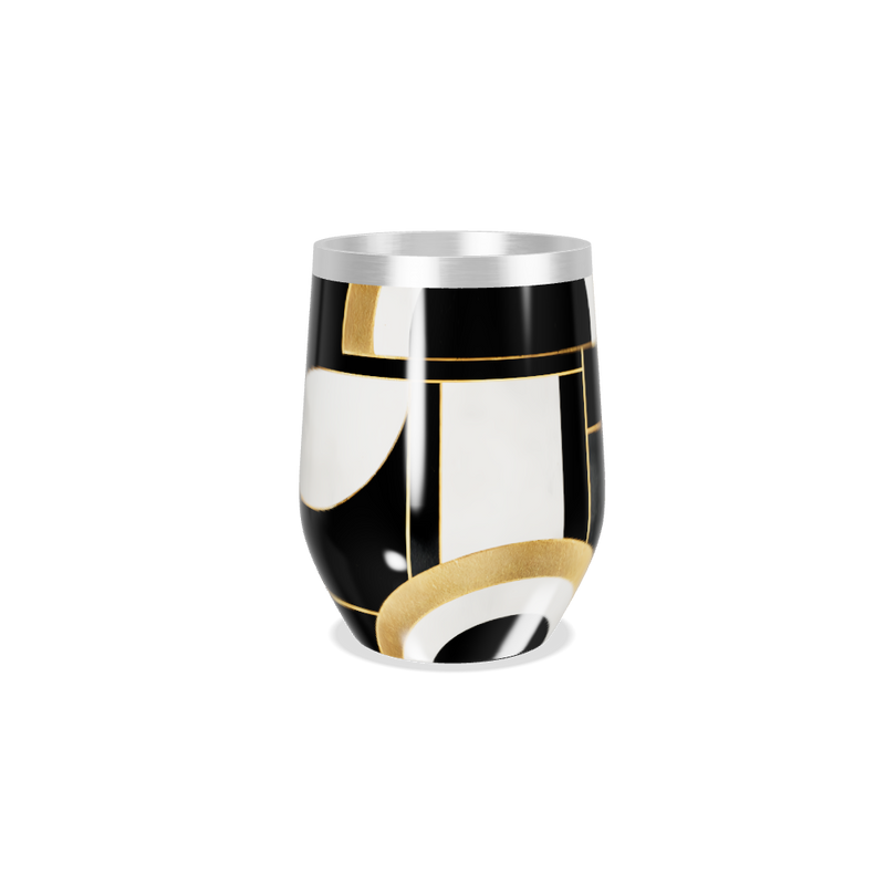 Copo Térmico Slim - Preto e Dourado Abstrato