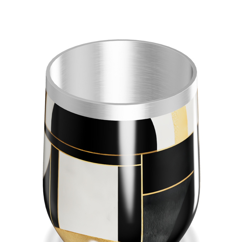 Copo Térmico Slim - Preto e Dourado Abstrato