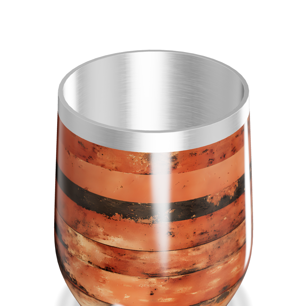 Copo Térmico Slim - Listras Terracota Aço