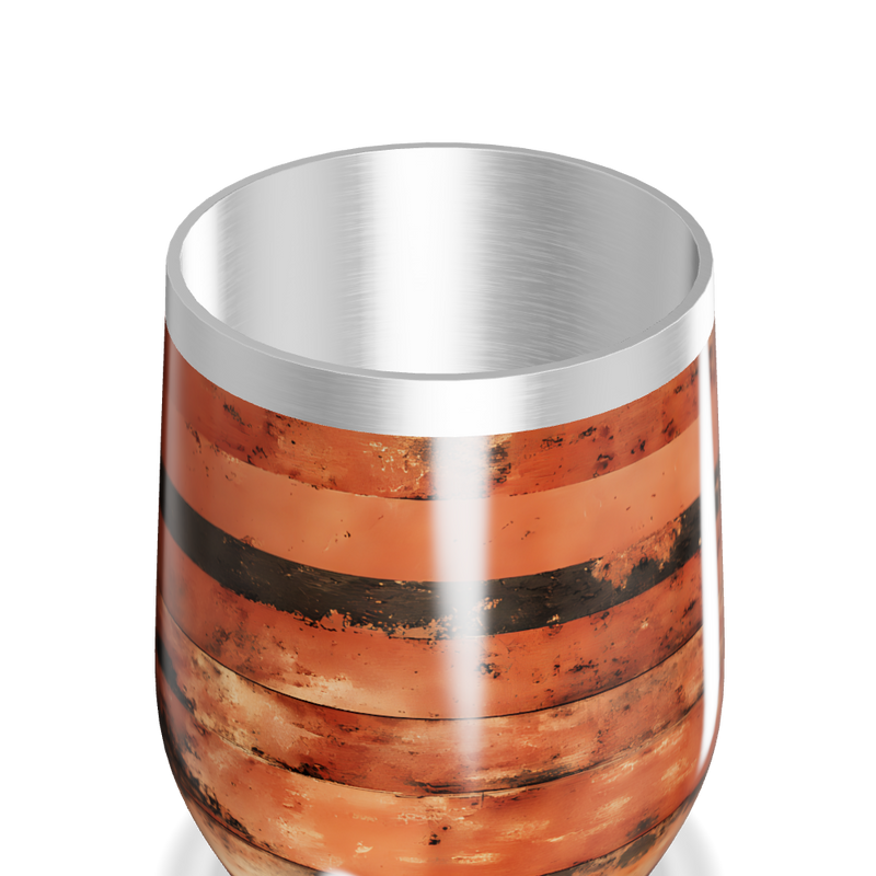 Copo Térmico Slim - Listras Terracota Aço