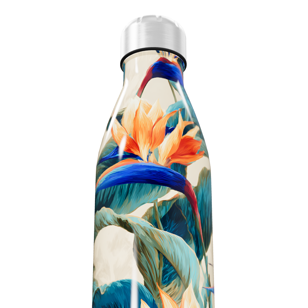 Garrafa Inox Estampada Floral Colorida