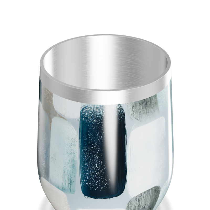 Copo Térmico Slim - Estampado Azul e Prata