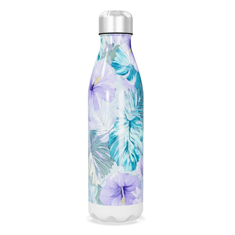 Garrafa Inox Floral Azul Roxo
