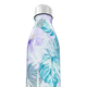 Garrafa Inox Floral Azul Roxo