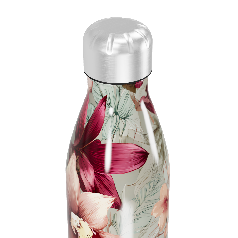 Garrafa Inox Floral - Estampa Flores Coloridas