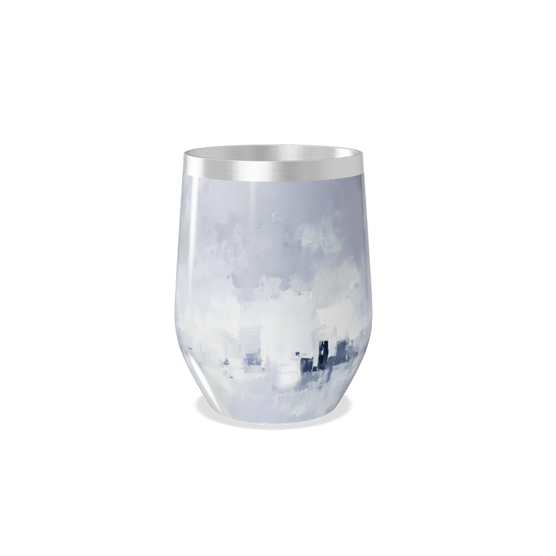 Copo Térmico Slim - Pintura Azul e Branco