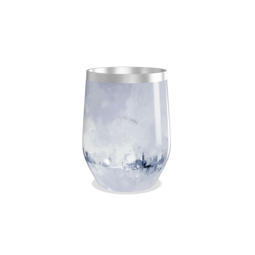 Copo Térmico Slim - Pintura Azul e Branco