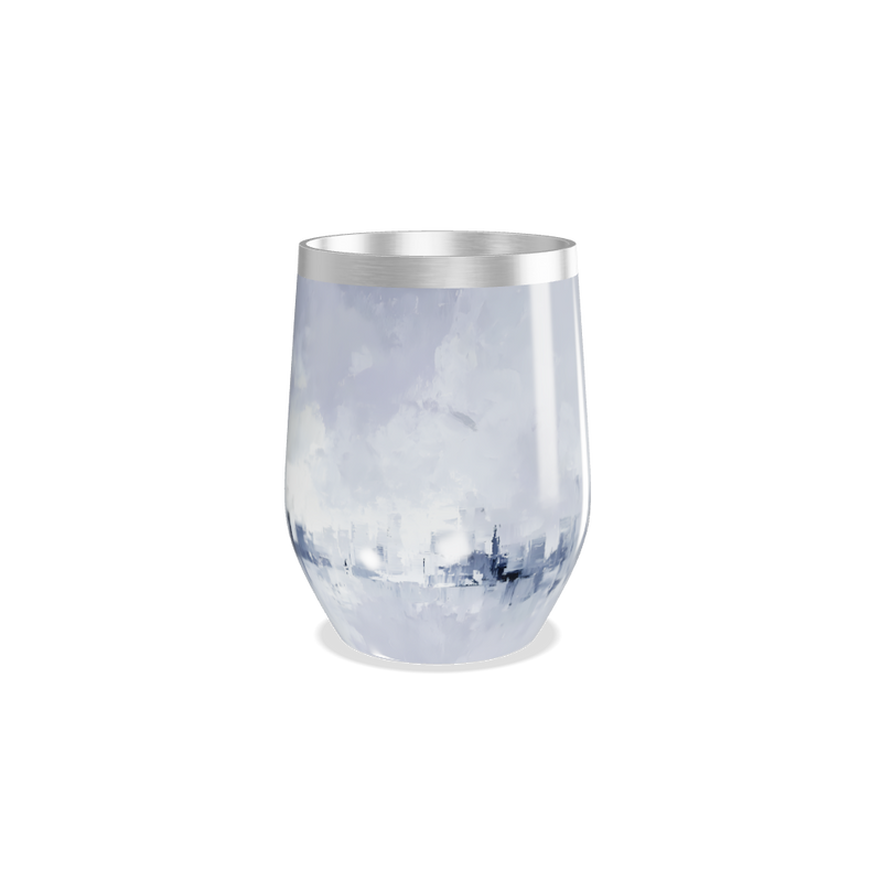 Copo Térmico Slim - Pintura Azul e Branco