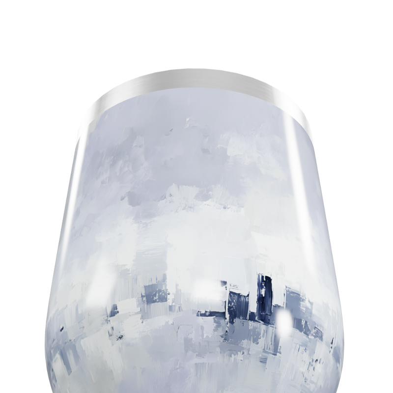 Copo Térmico Slim - Pintura Azul e Branco