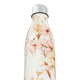 Garrafa Inox - Floral Bege e Rosa