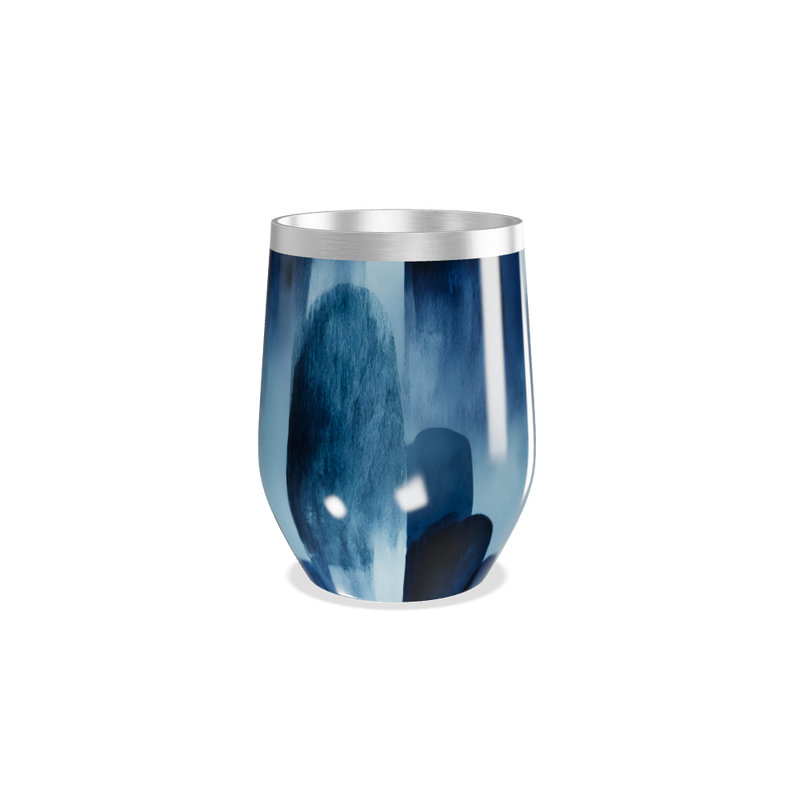 Copo Térmico Slim - Azul Aço Inox Abstrato
