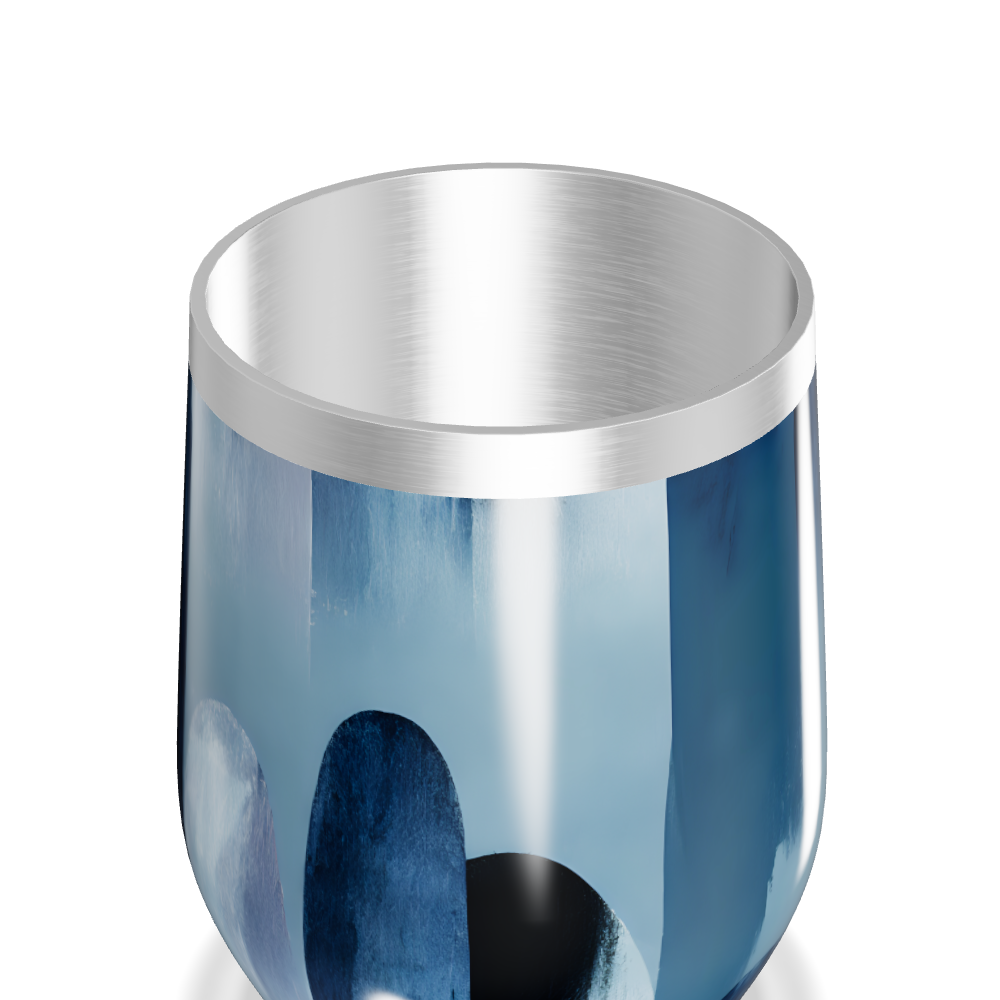 Copo Térmico Slim - Azul Aço Inox Abstrato