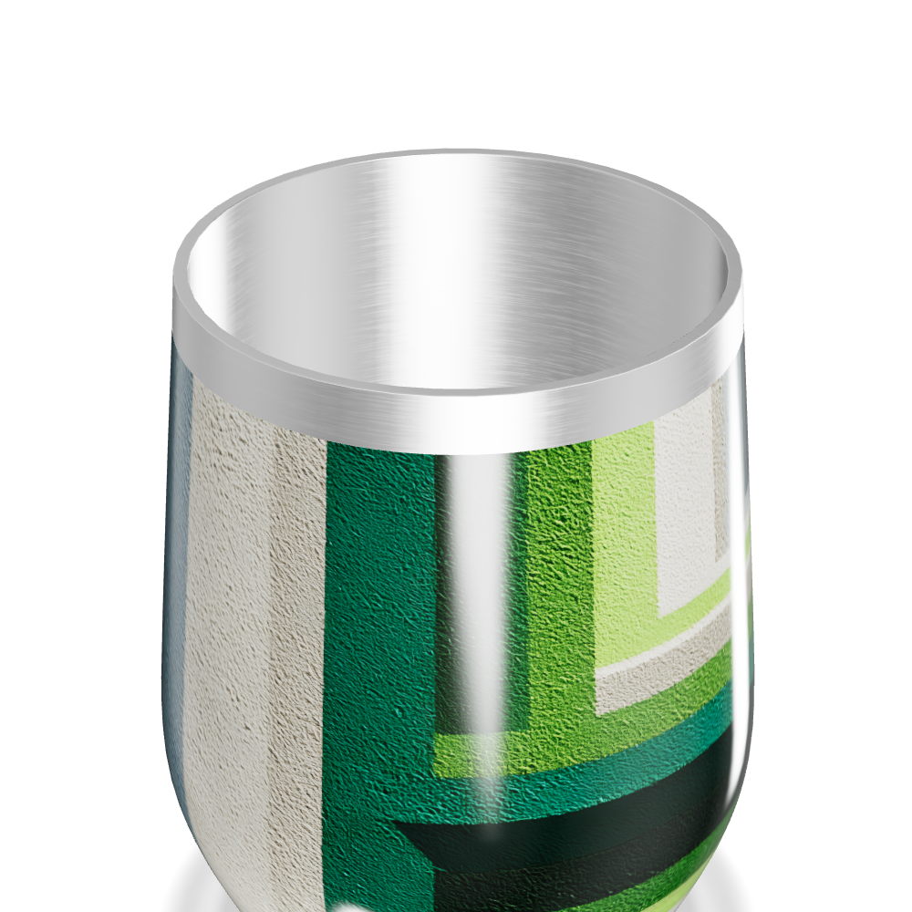 Copo Térmico Slim - Verde Geométrico Inox
