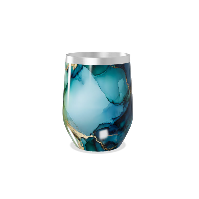 Copo Térmico Slim - Azul Mármore Inox