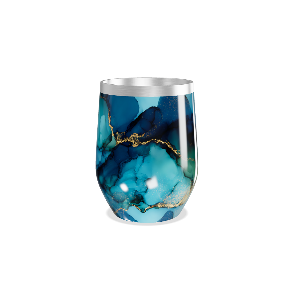 Copo Térmico Slim - Azul Mármore Inox