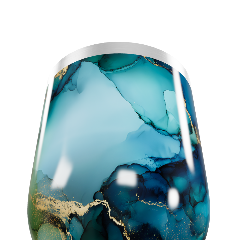 Copo Térmico Slim - Azul Mármore Inox