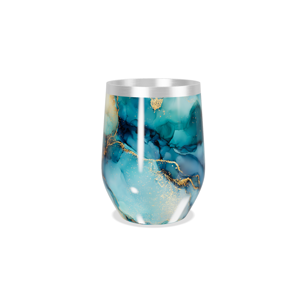 Copo Térmico Slim - Azul Mármore aço inox