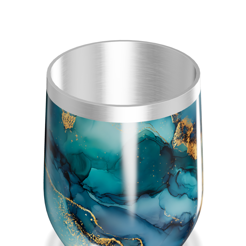 Copo Térmico Slim - Azul Mármore aço inox