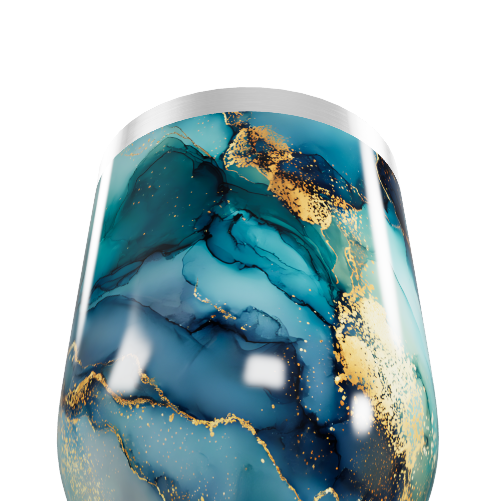 Copo Térmico Slim - Azul Mármore aço inox