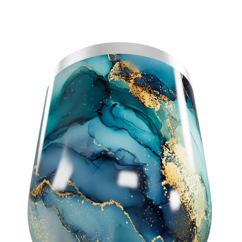 Copo Térmico Slim - Azul Mármore aço inox