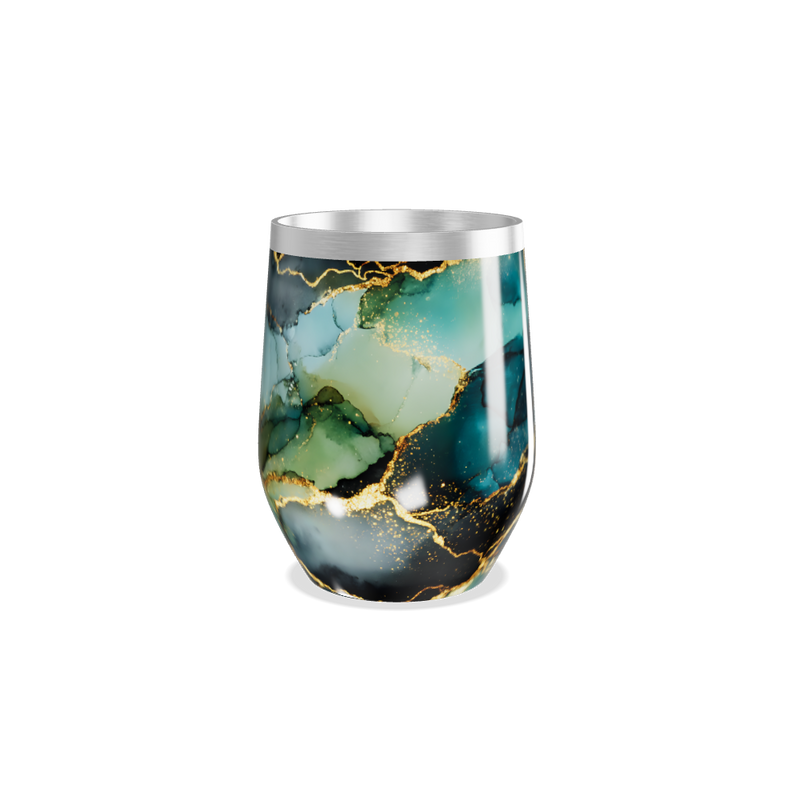 Copo Térmico Slim - Mármore Verde Dourado