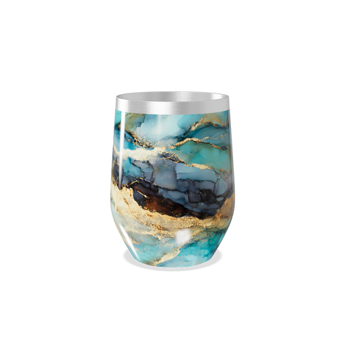 Copo Térmico Slim - Mármore Azul Inox