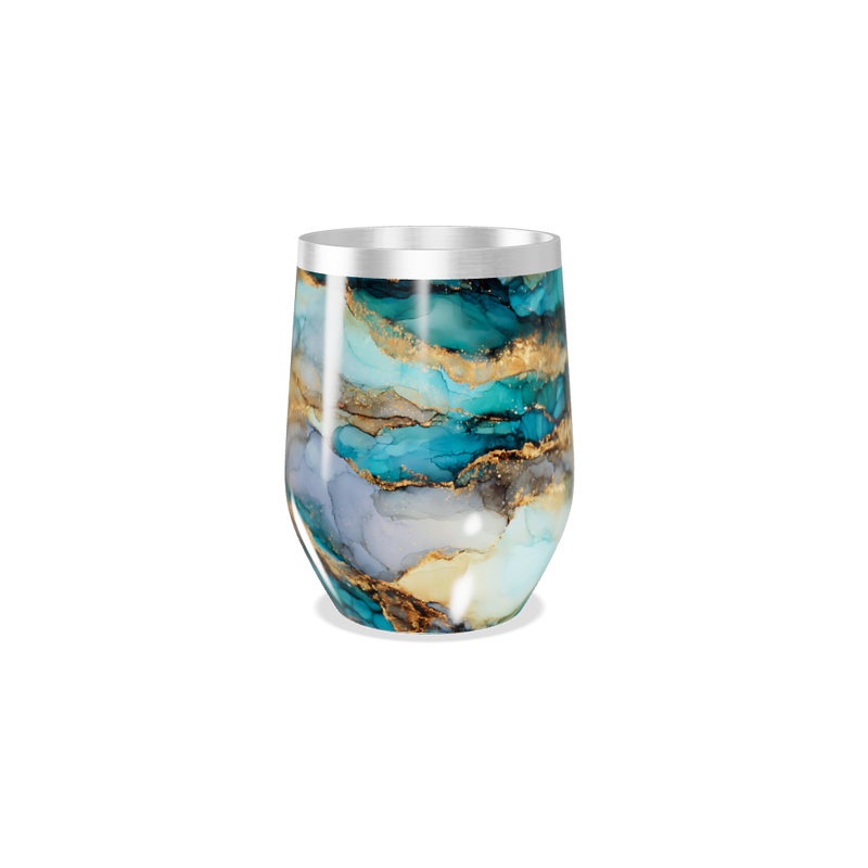 Copo Térmico Slim - Mármore Azul Inox