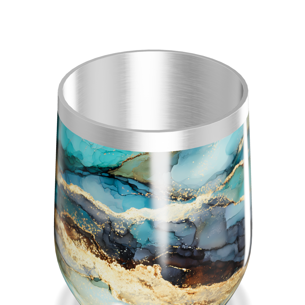 Copo Térmico Slim - Mármore Azul Inox