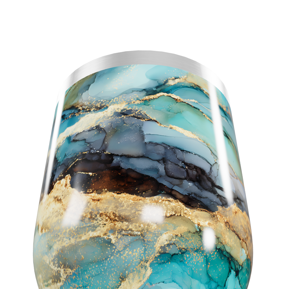 Copo Térmico Slim - Mármore Azul Inox