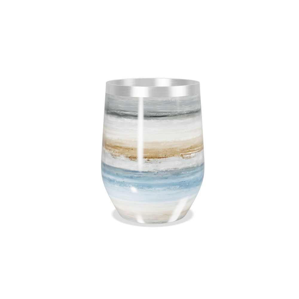 Copo Térmico Slim - Listrado Azul e Bege