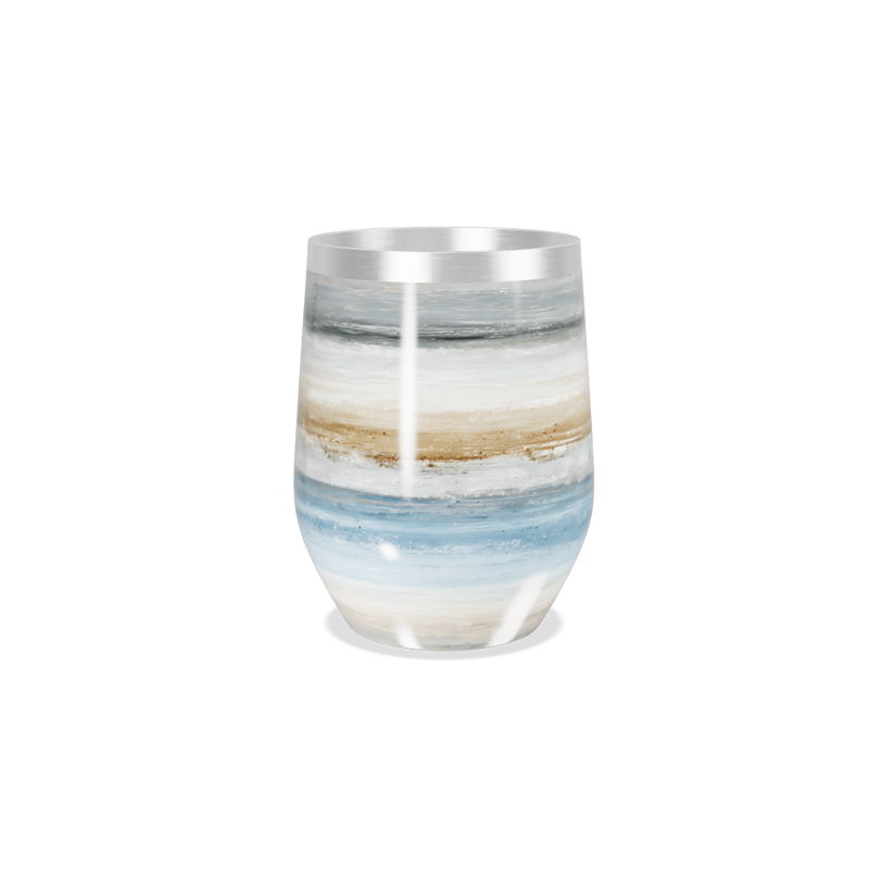 Copo Térmico Slim - Listrado Azul e Bege