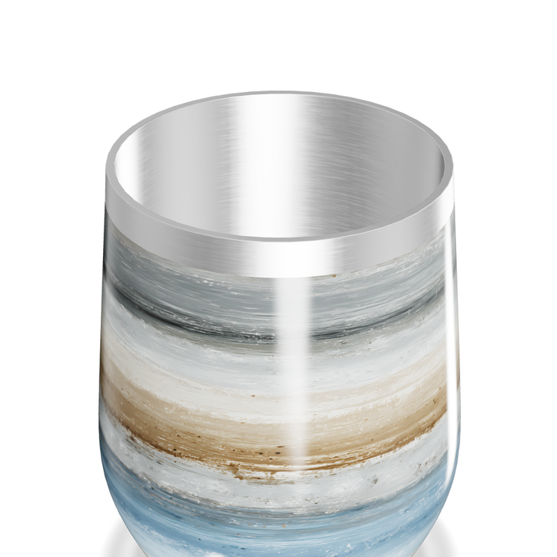 Copo Térmico Slim - Listrado Azul e Bege