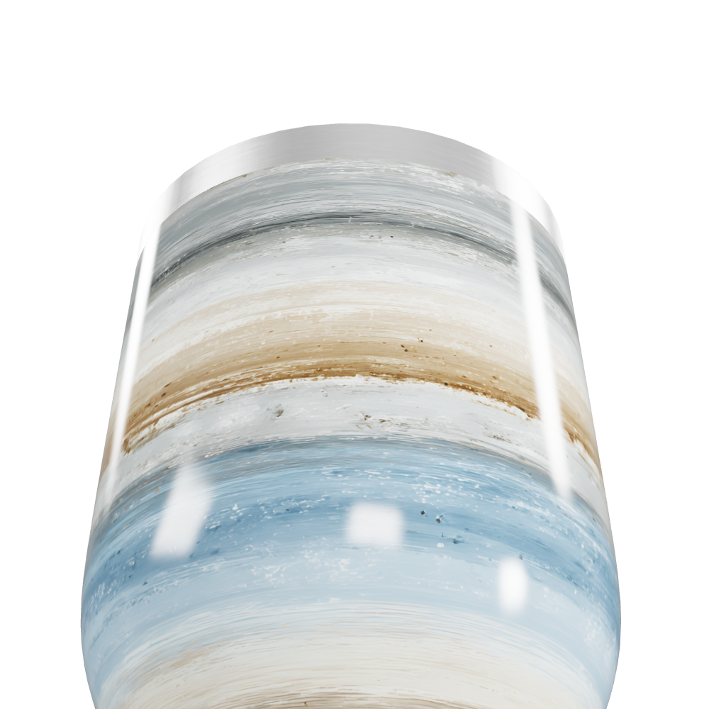 Copo Térmico Slim - Listrado Azul e Bege