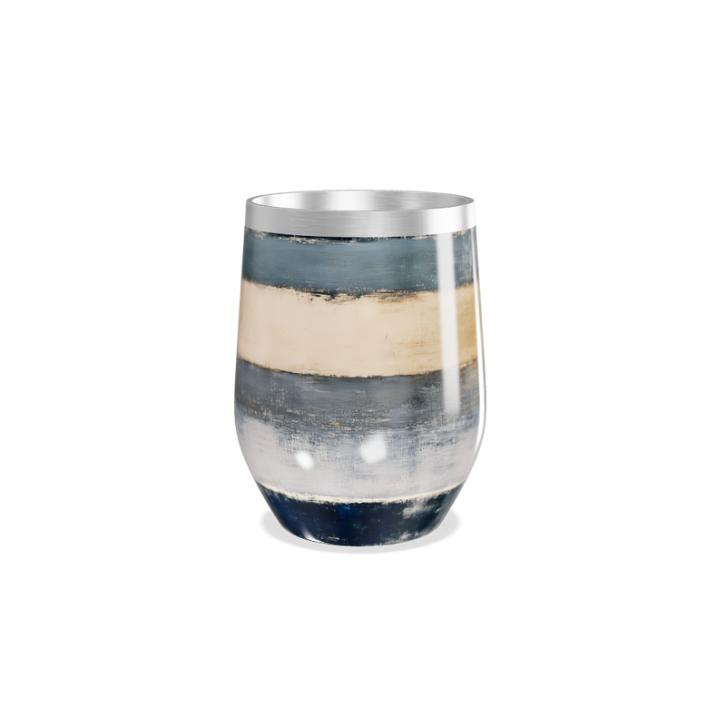 Copo Térmico Slim - Listras Azul e Bege